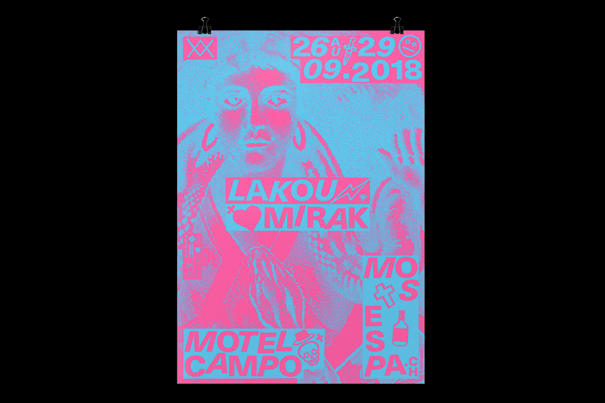 Graphisme graphic design graphique  affiche poster swissposter culture culturel promotion festival musique motel campo mos espa 2018 vaudou voodoo haiti 