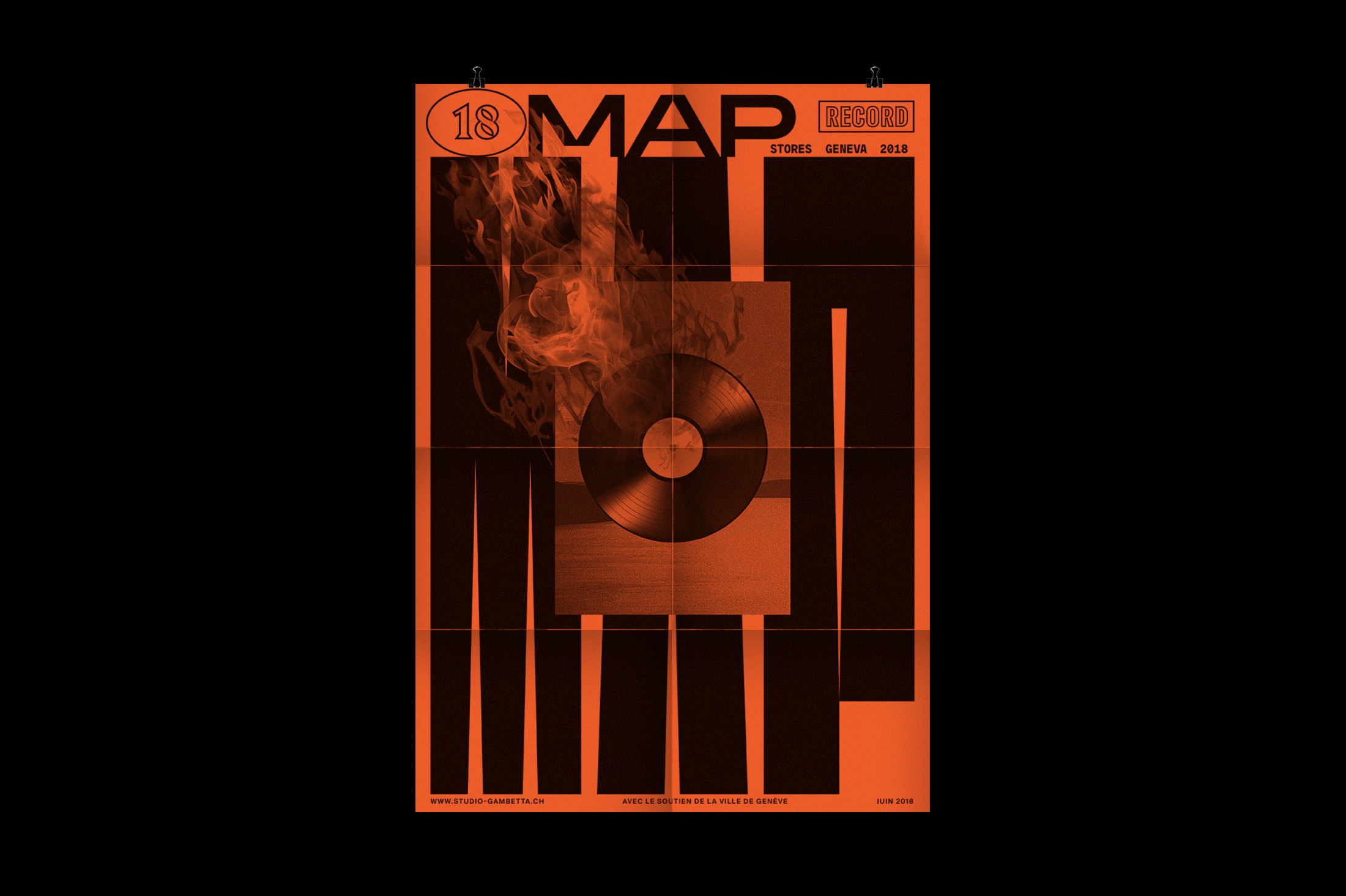 Graphisme graphic design graphique affiche poster swissposter culture culturel promotion  carte disquaires musique fête de la musique dépliant