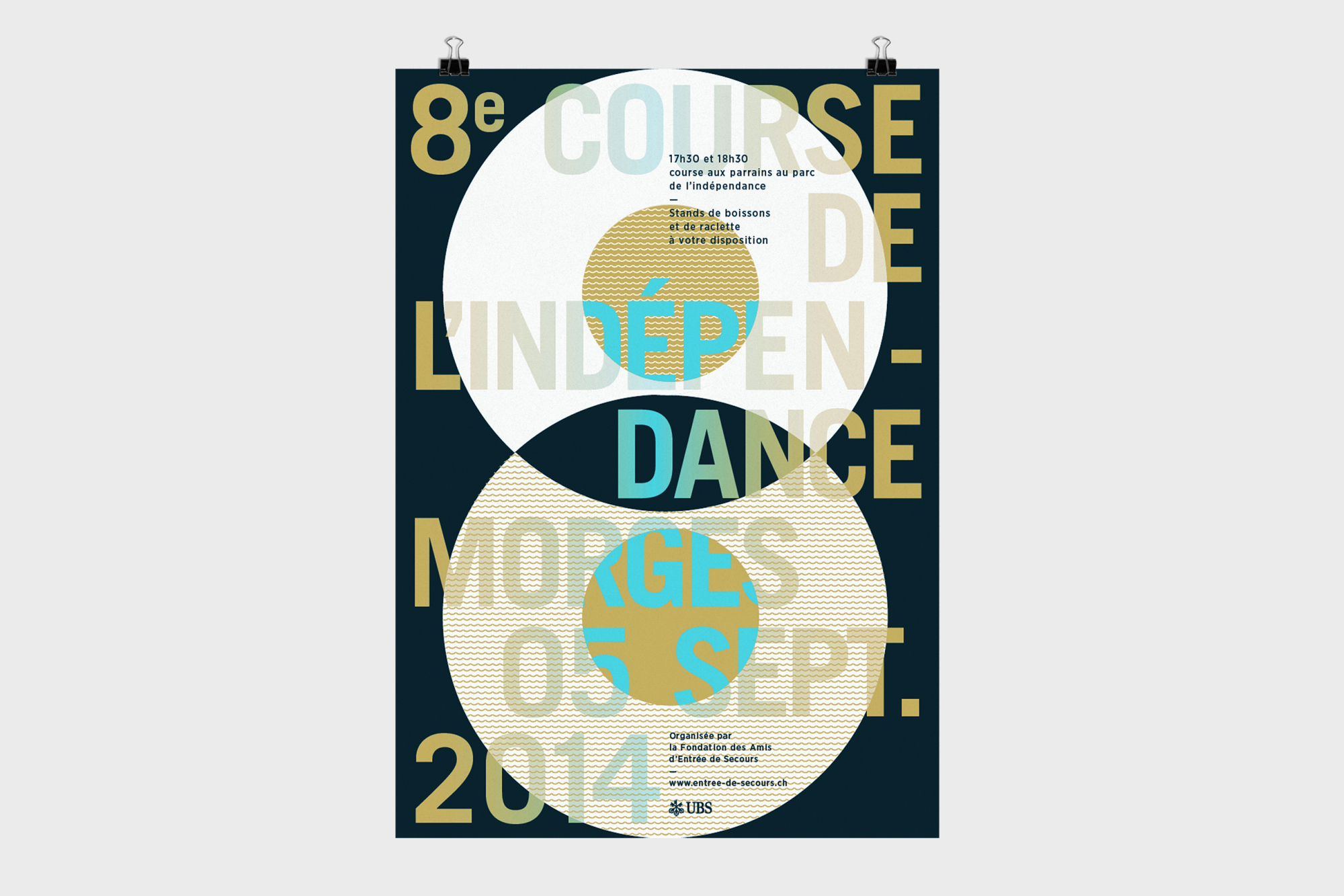 Graphisme Geneve graphic design graphique direction artistique affiche poster swissposter culture culturel promotion Morges course independence 2014 